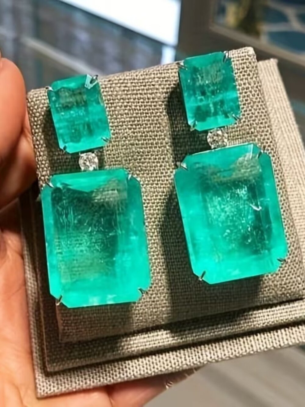 Emerald Glow Statement Earrings